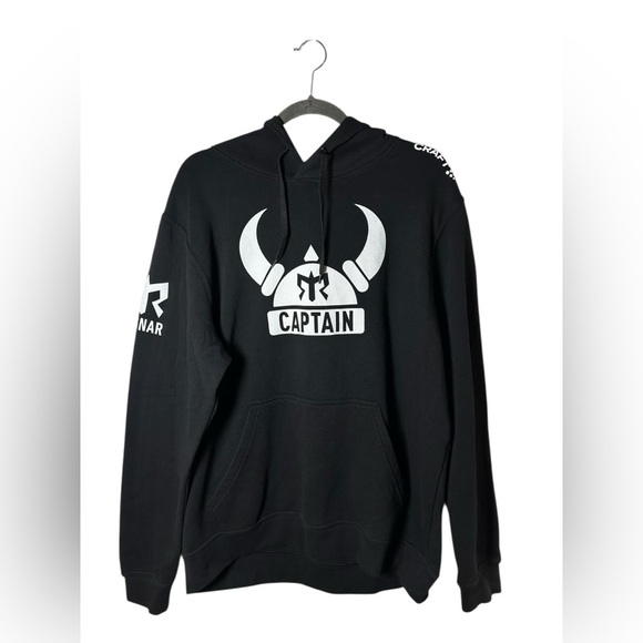 Craft Captain Graphic Hoodie Black Unisex XL Pullover Fleece Cotton Athleisure - Picture 2 of 10